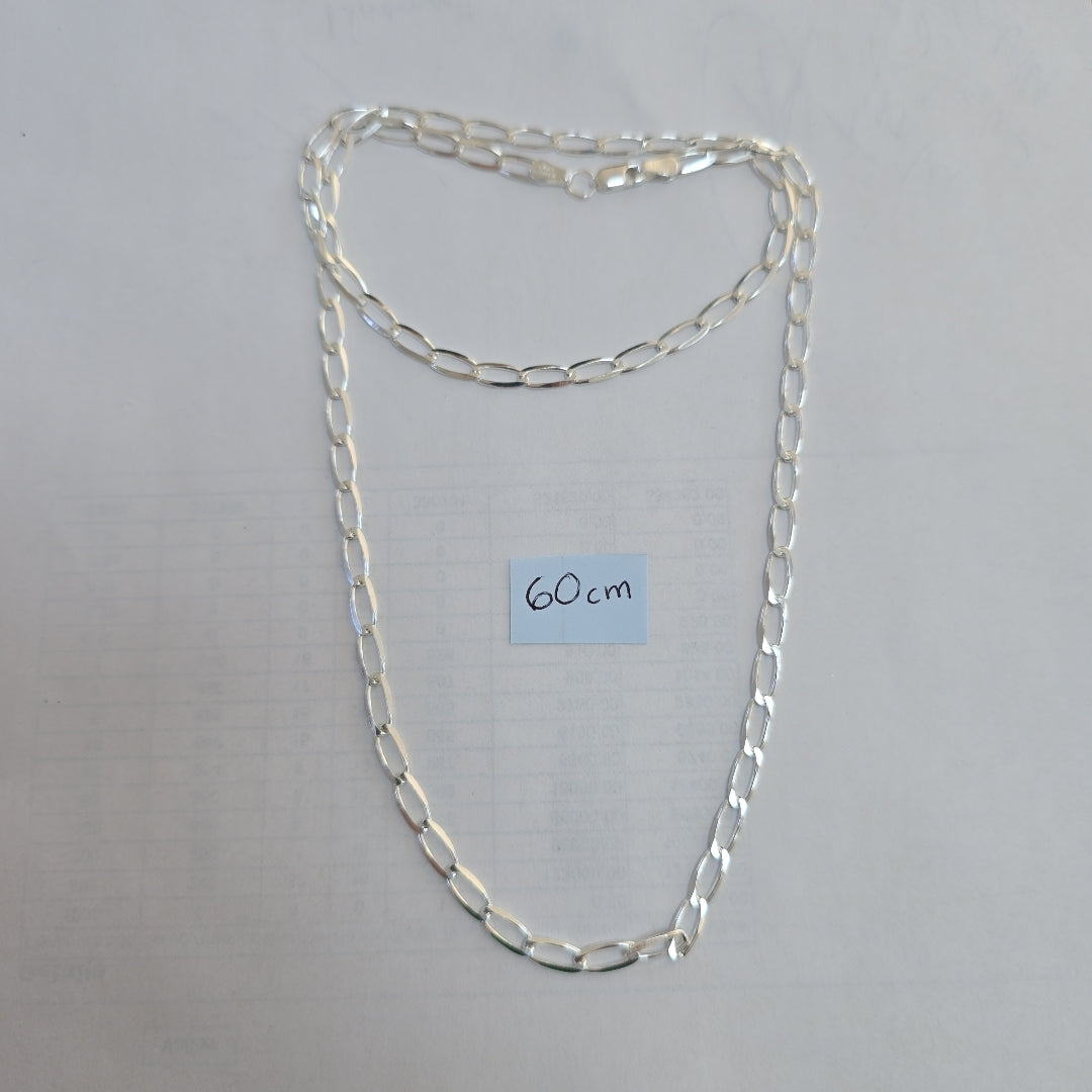 CADENA TEJIDO ESLABONES PLATA .925 60 CM 10.8 GR (NUEVO)
