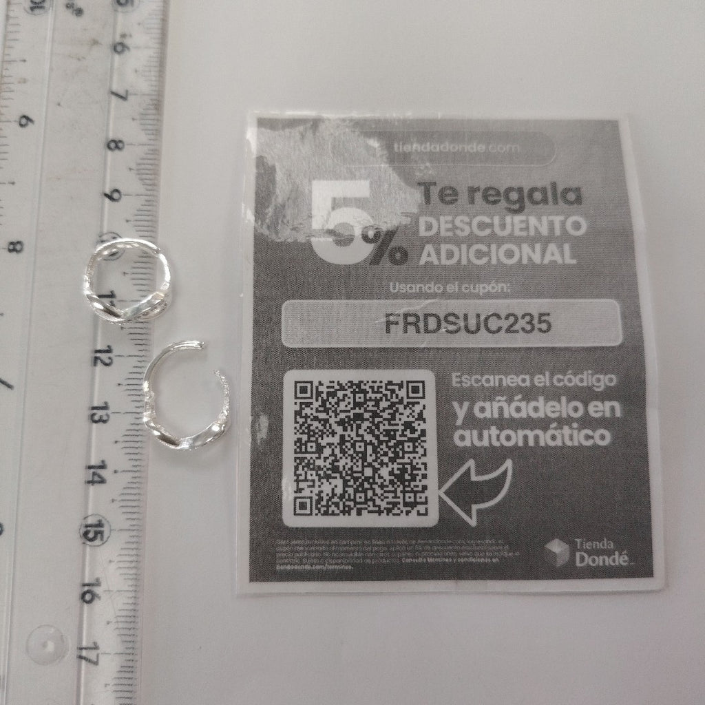 HUGGIES INFINITO CIRCONIAS PLATA .925 2.4 GR (NUEVO)