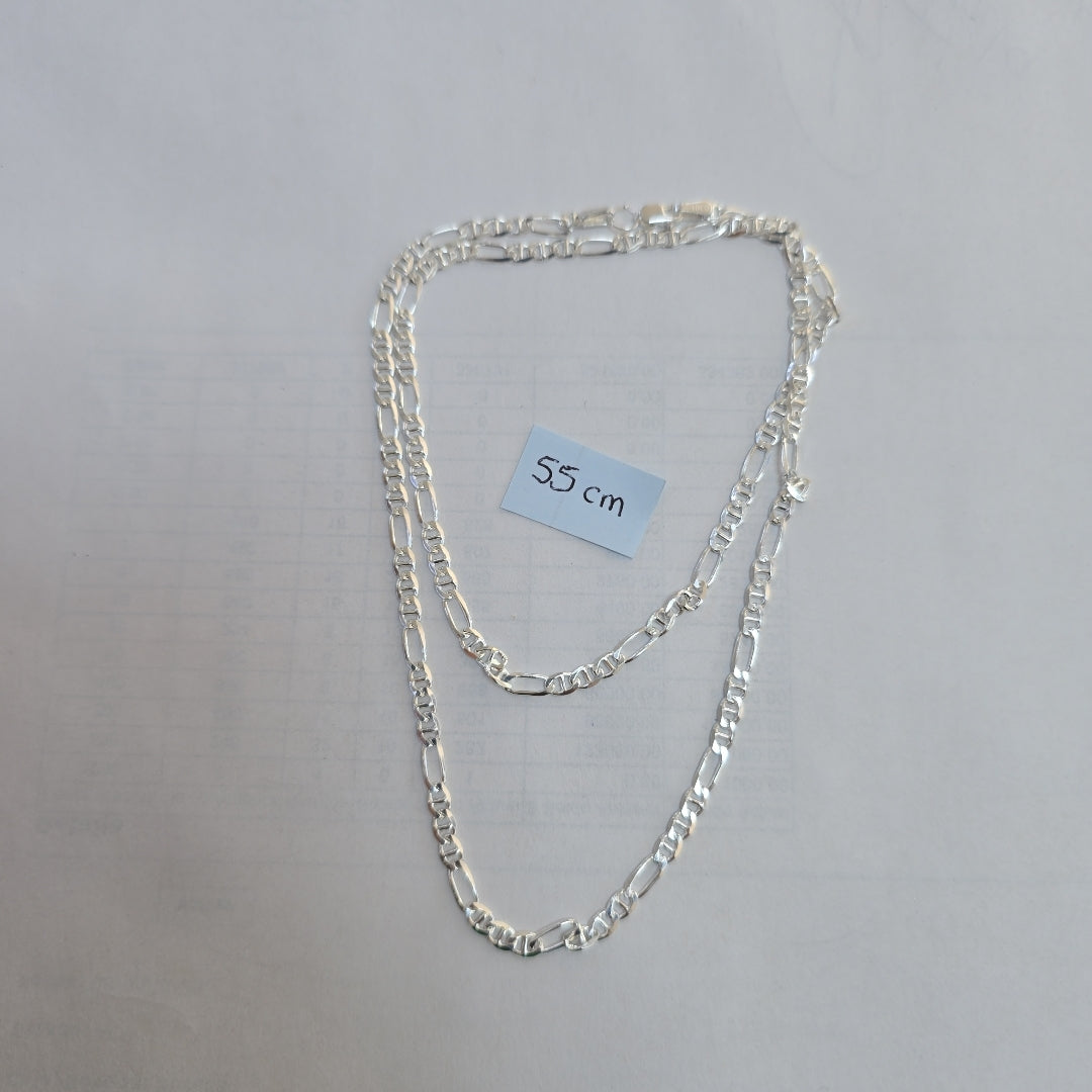 CADENA TEJIDO MARINERO PLATA .925 55 CM 8 GR (NUEVO)