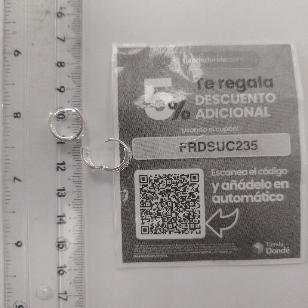 HUGGIES C/CIRCONIAS PLATA .925 2.7 GR (NUEVO)
