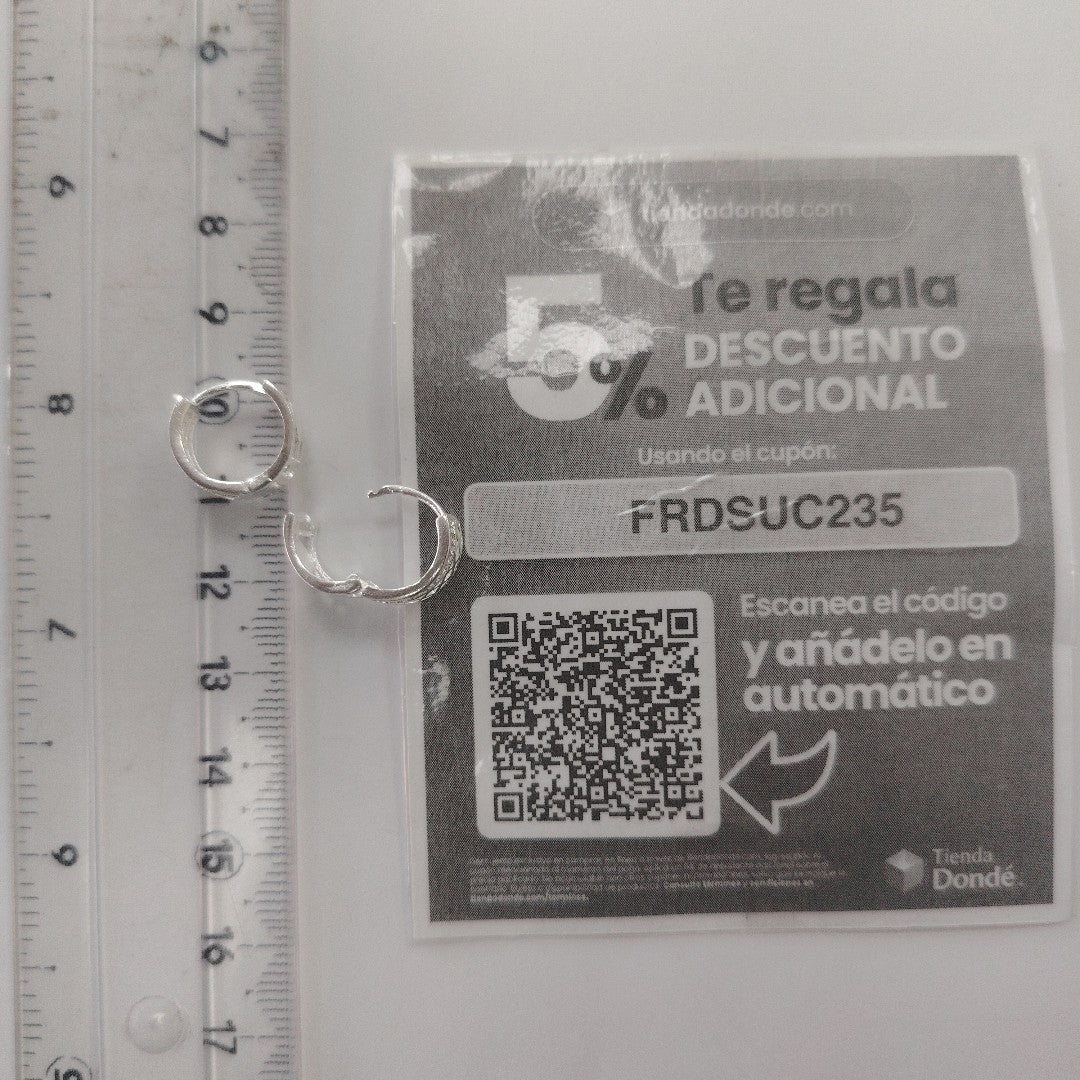 HUGGIES C/CIRCONIAS PLATA .925 2.7 GR (NUEVO)