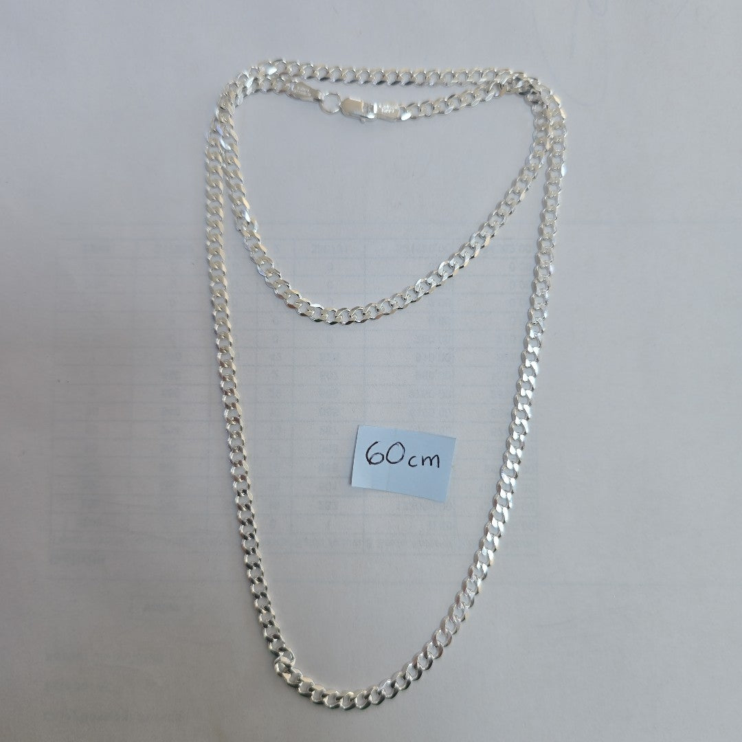 CADENA TEJIDO BARBADO PLATA .925 60 CM 13.8 GR (NUEVO)