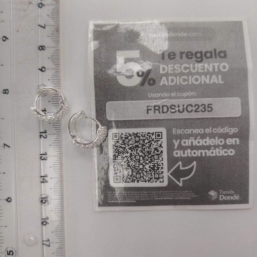 HUGGIES C/CIRCONIAS PLATA .925 5.6 GR (NUEVO)