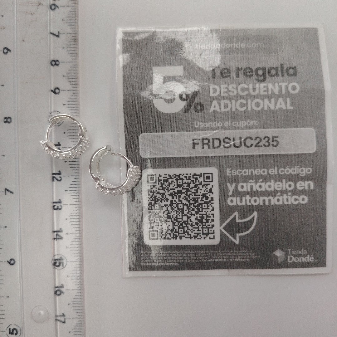HUGGIES C/CIRCONIAS PLATA .925 5.6 GR (NUEVO)