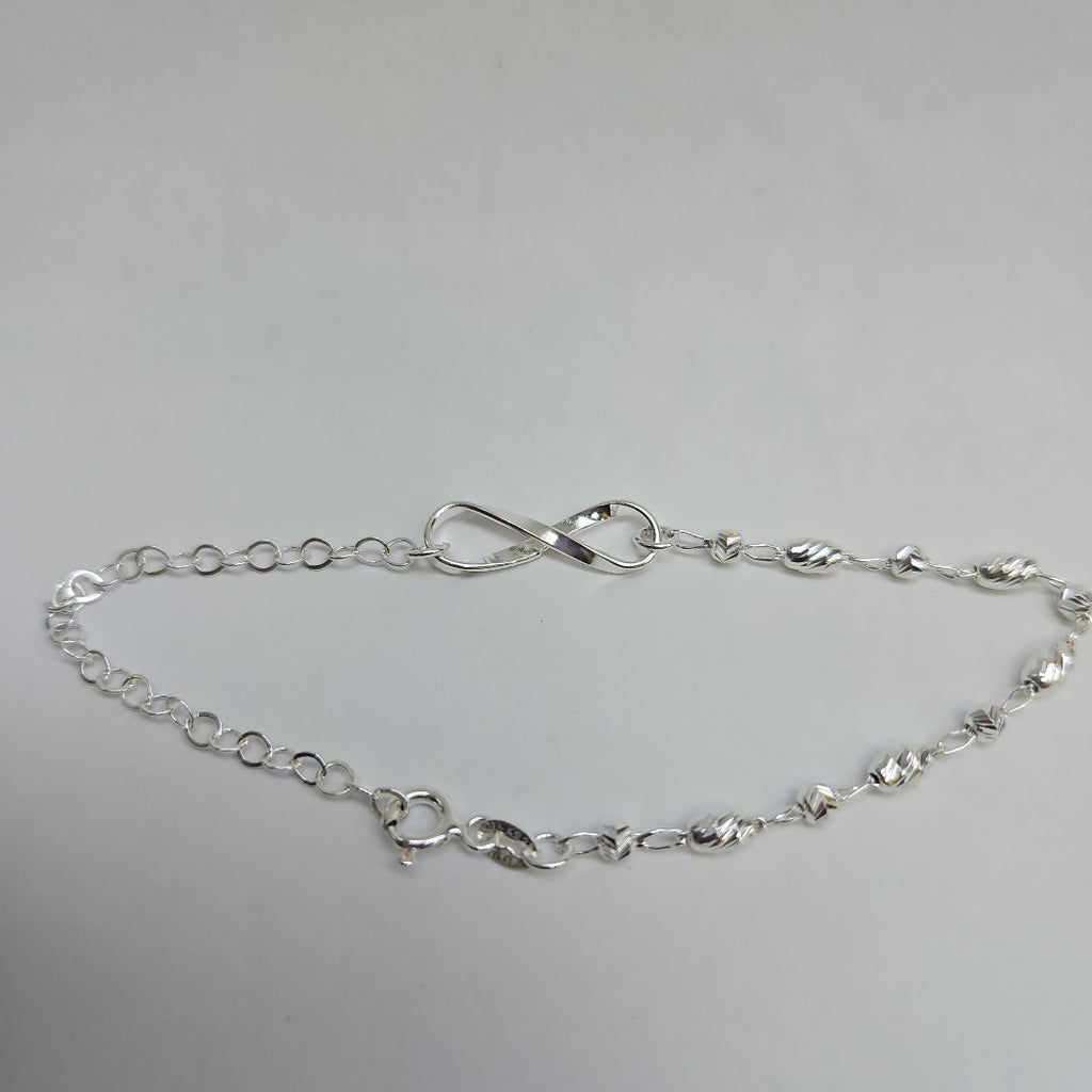PULSERA TEJIDO INFINITO PLATA .925 18 CM 2.2 GR (NUEVO)