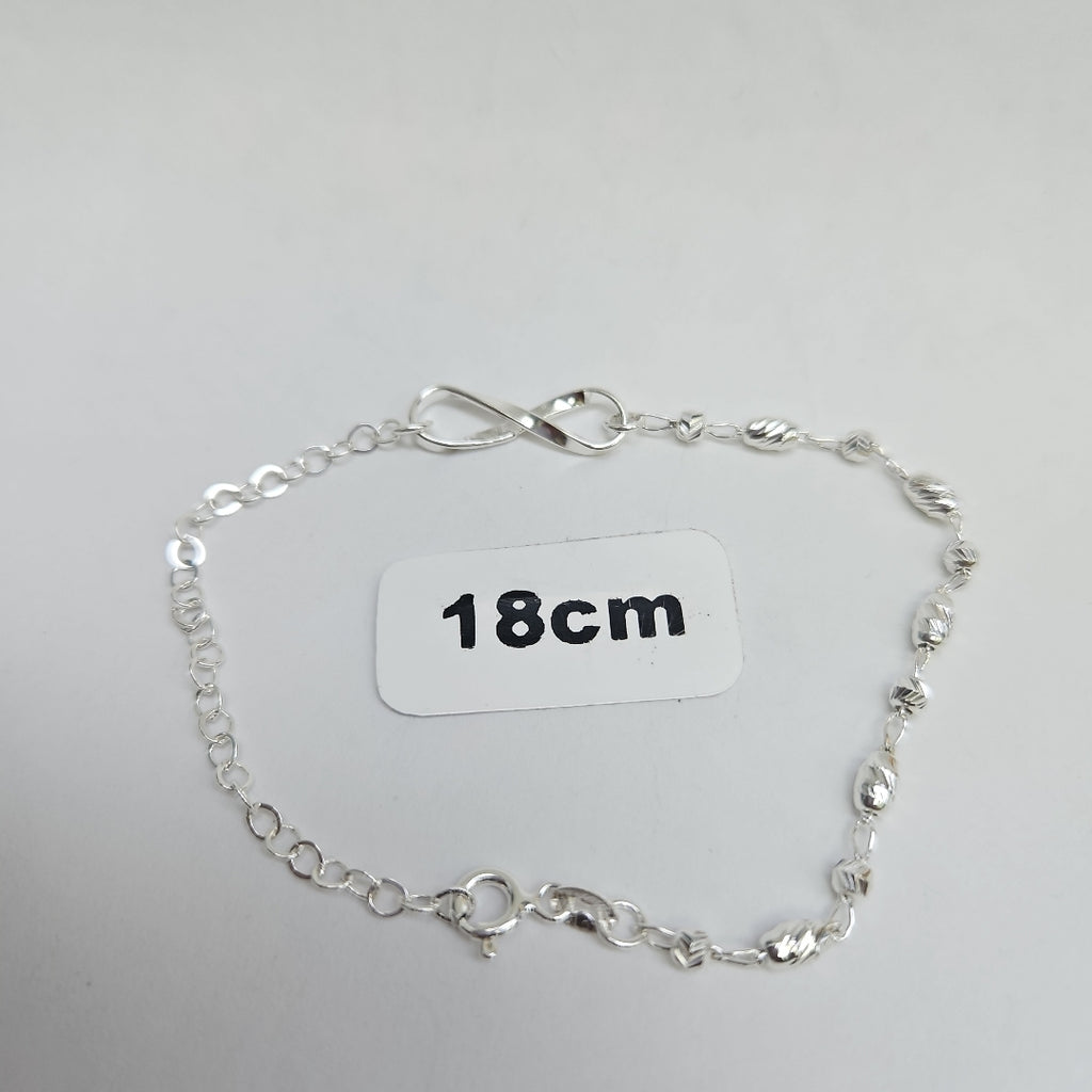 PULSERA TEJIDO INFINITO PLATA .925 18 CM 2.4 GR (NUEVO)