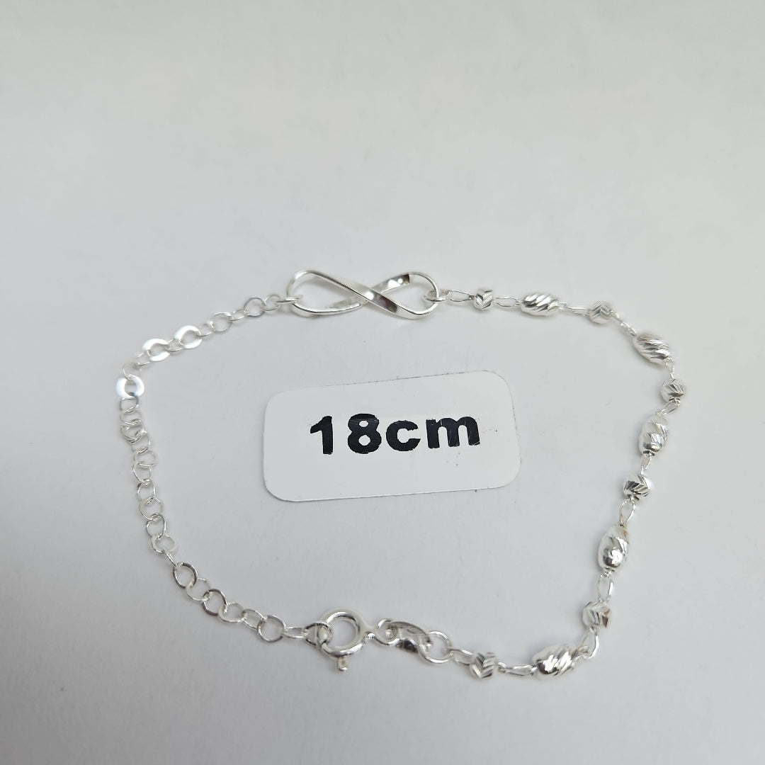 PULSERA TEJIDO INFINITO PLATA .925 18 CM 2.4 GR (NUEVO)