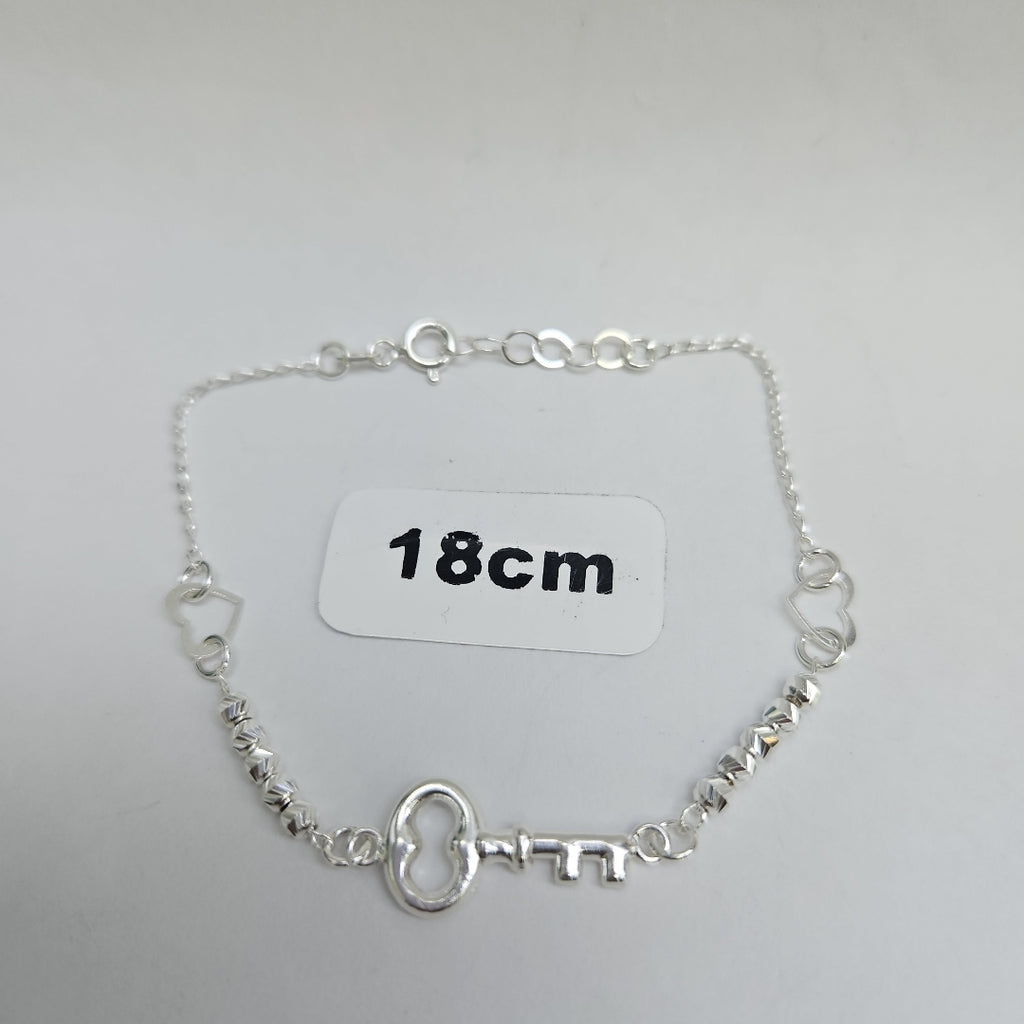 PULSERA TEJIDO LLAVE PLATA .925 18 CM 2.3 GR (NUEVO)
