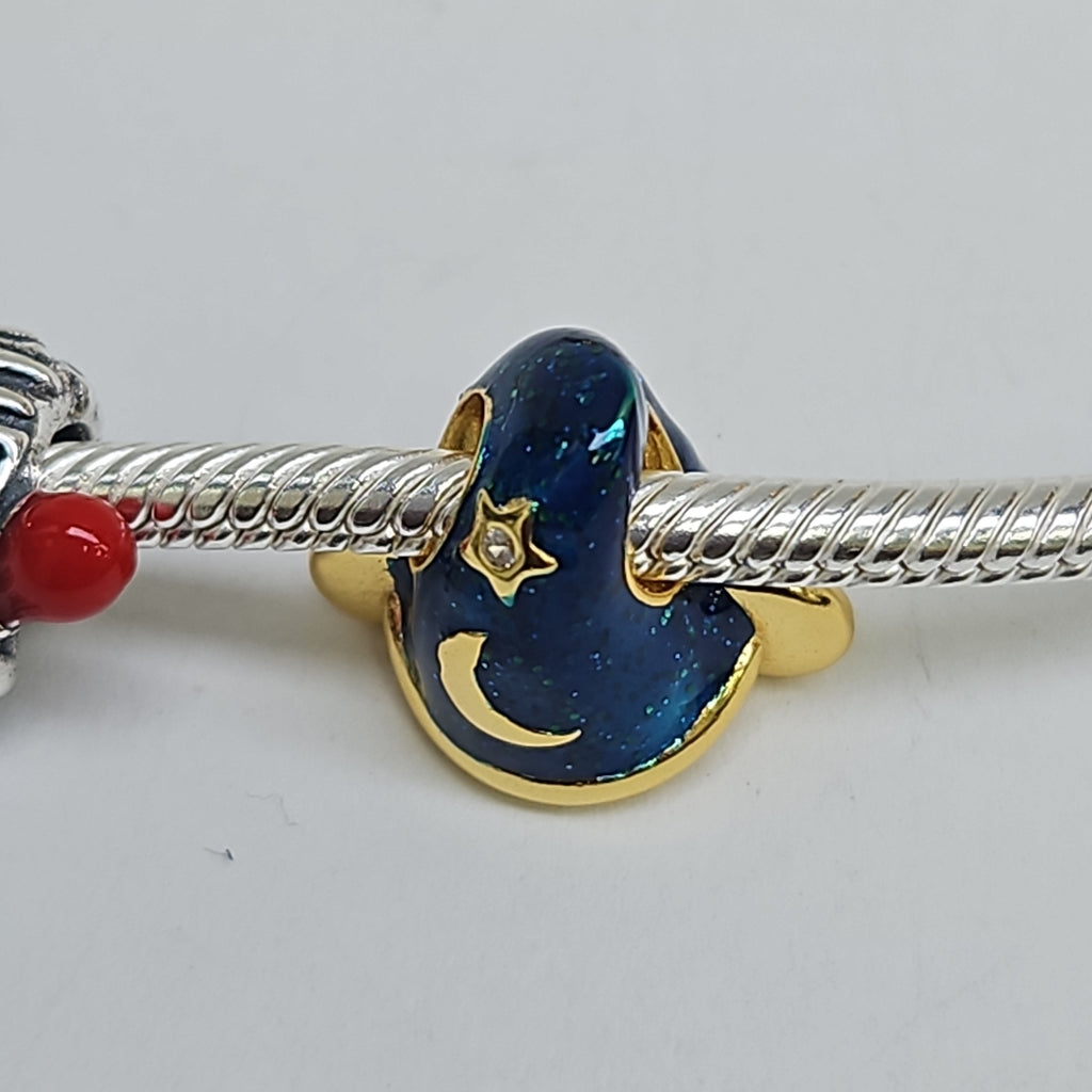 PULSERA TEJIDO ARTICULADA CON CHARMS PLATA .925 18 CM 19.6 GR (NUEVO)
