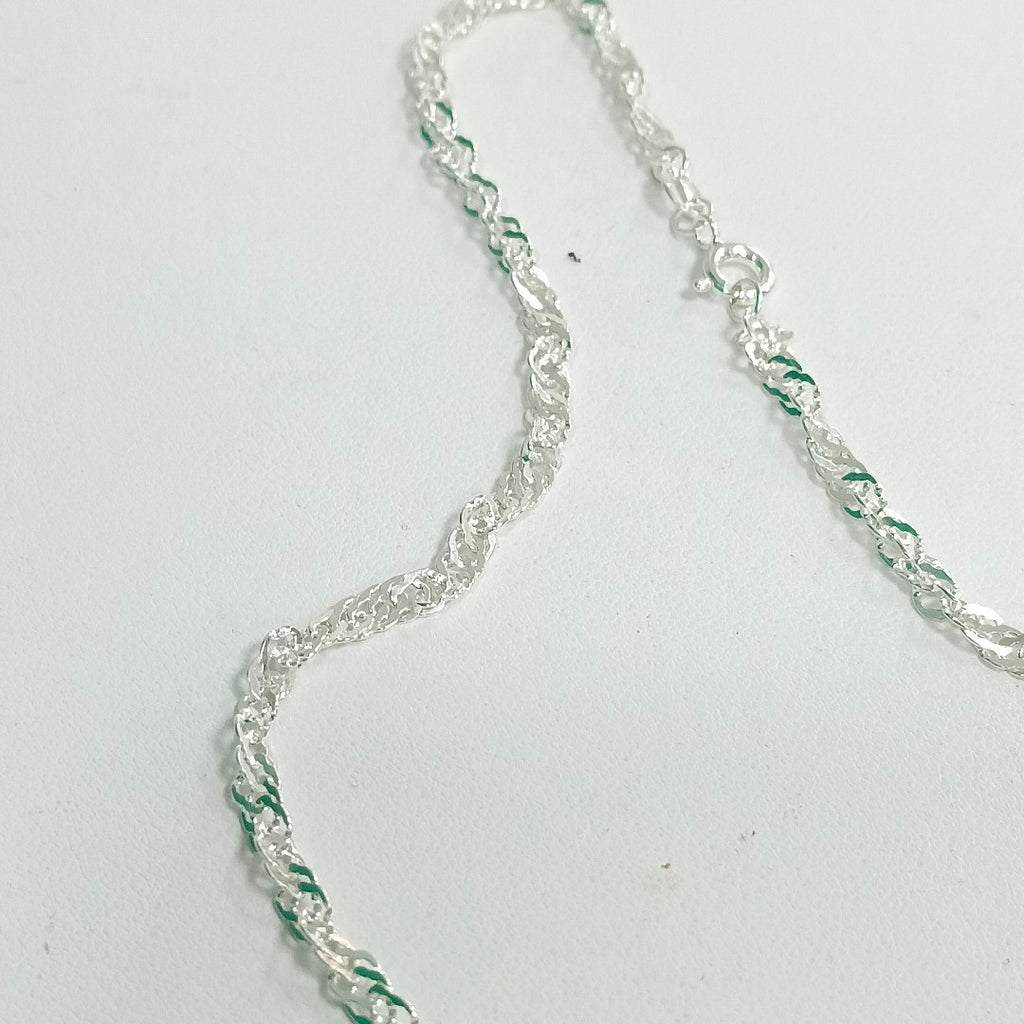 CADENA TEJIDO MEDIO TORZAL PLATA .925 55 CM 5.6 GR (NUEVO)