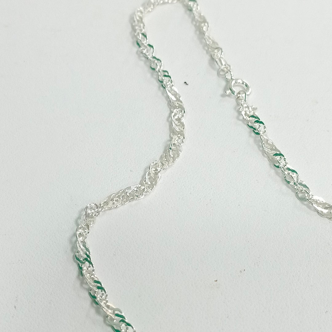 CADENA TEJIDO MEDIO TORZAL PLATA .925 55 CM 5.6 GR (NUEVO)