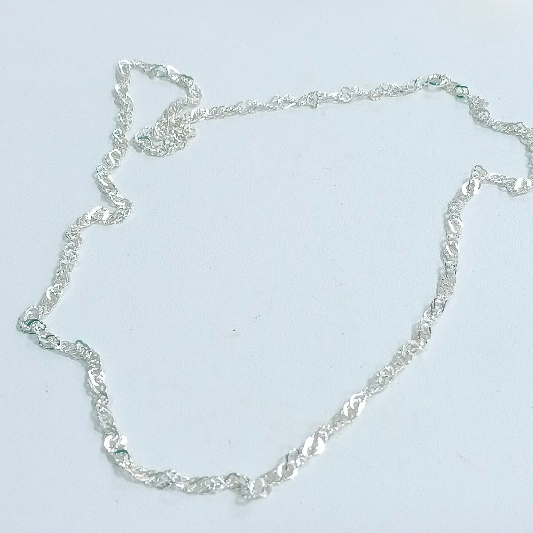 CADENA TEJIDO MEDIO TORZAL PLATA .925 55 CM 5.6 GR (NUEVO)