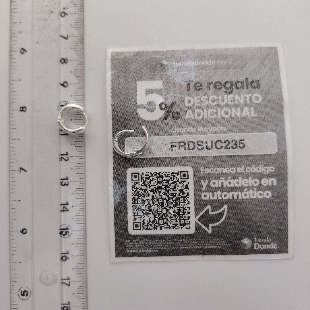 HUGGIES PLATA .925 2.1 GR (NUEVO)