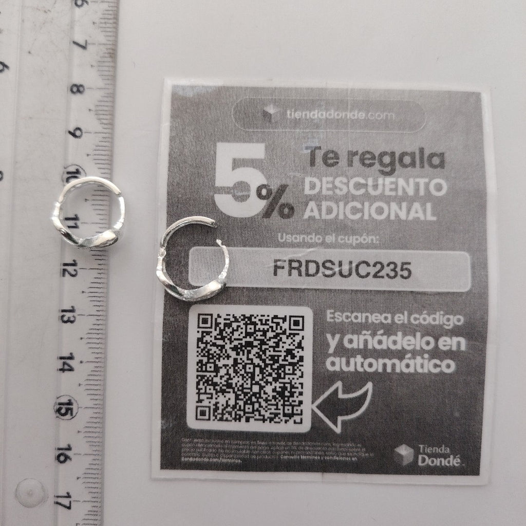 HUGGIES INFINITO CIRCONIAS PLATA .925 2.4 GR (NUEVO)