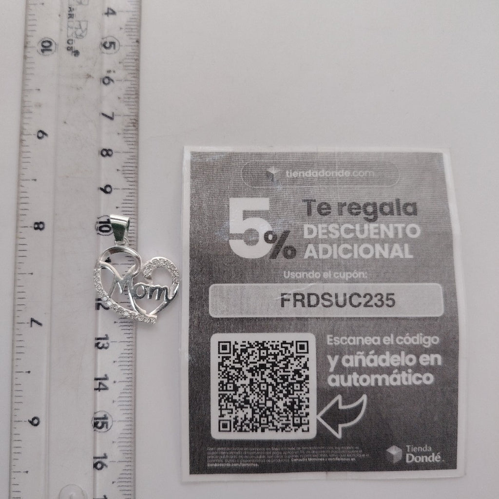 DIJE CORAZON C/CIRCONIAS PLATA .925 3.1 GR (NUEVO)