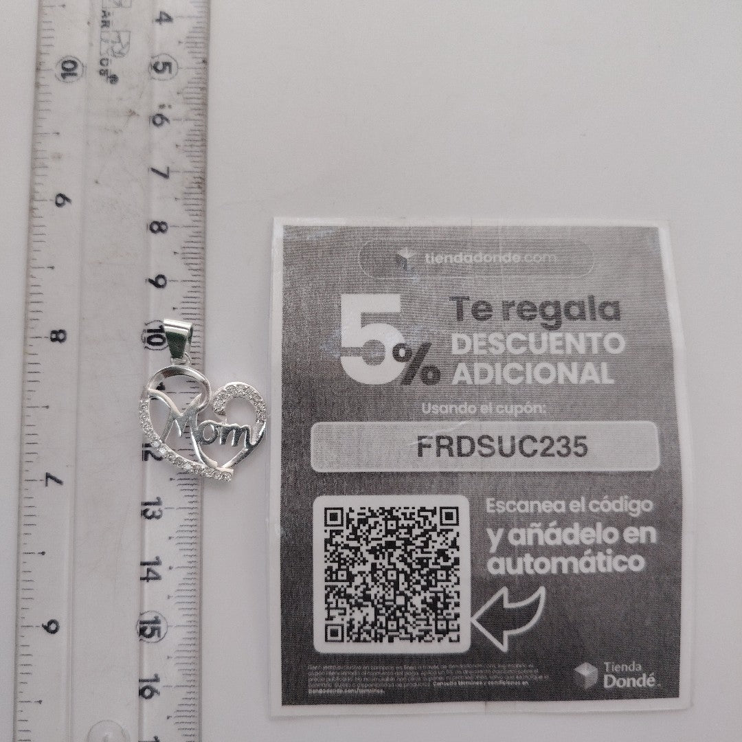 DIJE CORAZON C/CIRCONIAS PLATA .925 3.1 GR (NUEVO)
