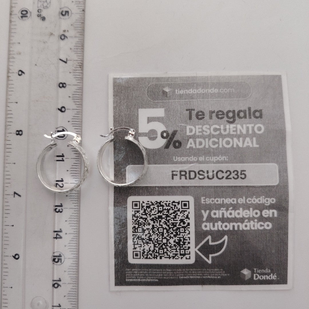 PAR ARRACADAS FACETADAS PLATA .925 3.6 GR (NUEVO)