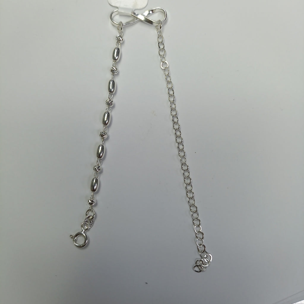 PULSERA TEJIDO INFINITO PLATA .925 18 CM 2.4 GR (NUEVO)