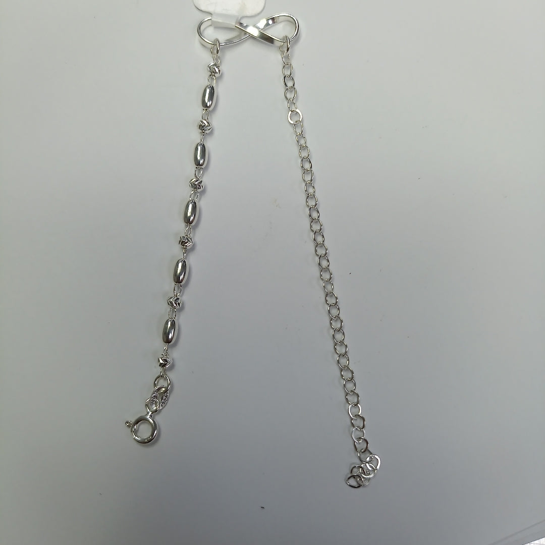 PULSERA TEJIDO INFINITO PLATA .925 18 CM 2.4 GR (NUEVO)