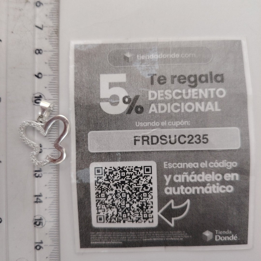 DIJE MARIPOSA C/CIRCONIAS PLATA .925 2.4 GR (NUEVO)