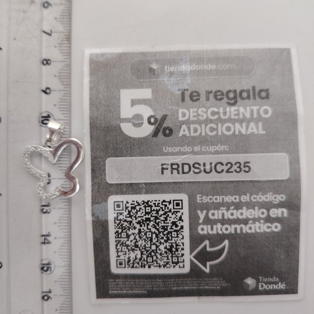 DIJE MARIPOSA C/CIRCONIAS PLATA .925 2.4 GR (NUEVO)