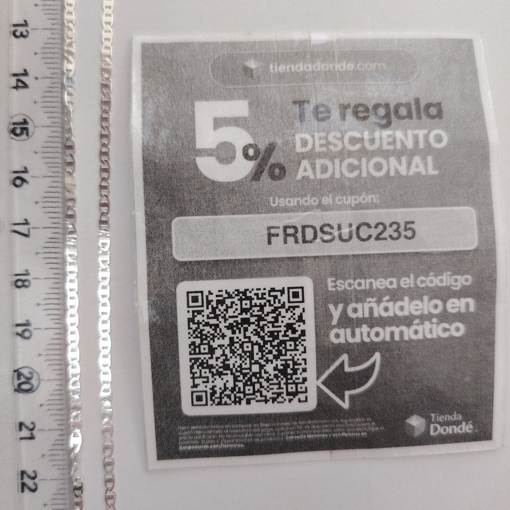 CADENA TEJIDO ESPEJO PLATA .925 60 CM 4.3 GR (NUEVO)