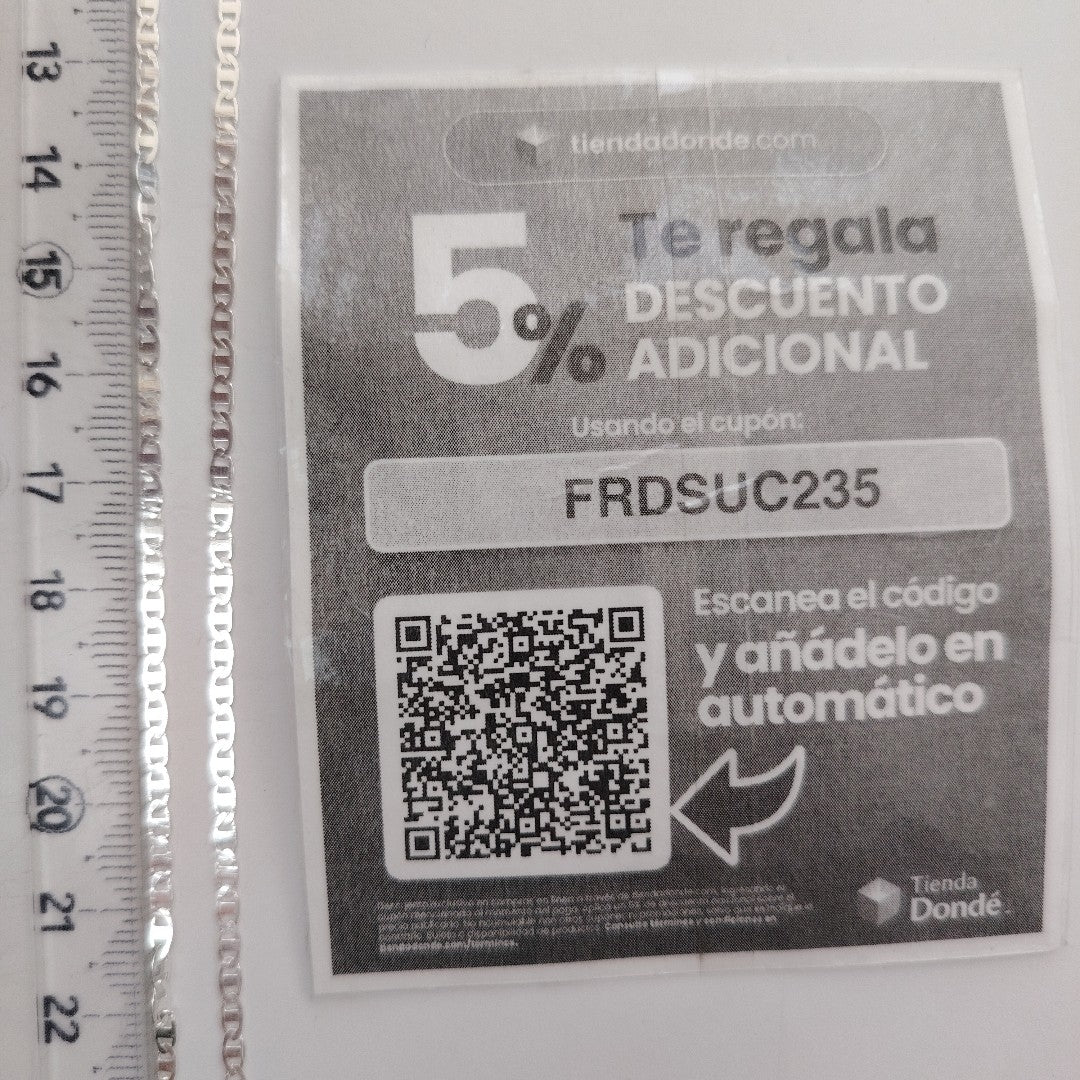 CADENA TEJIDO ESPEJO PLATA .925 60 CM 4.3 GR (NUEVO)