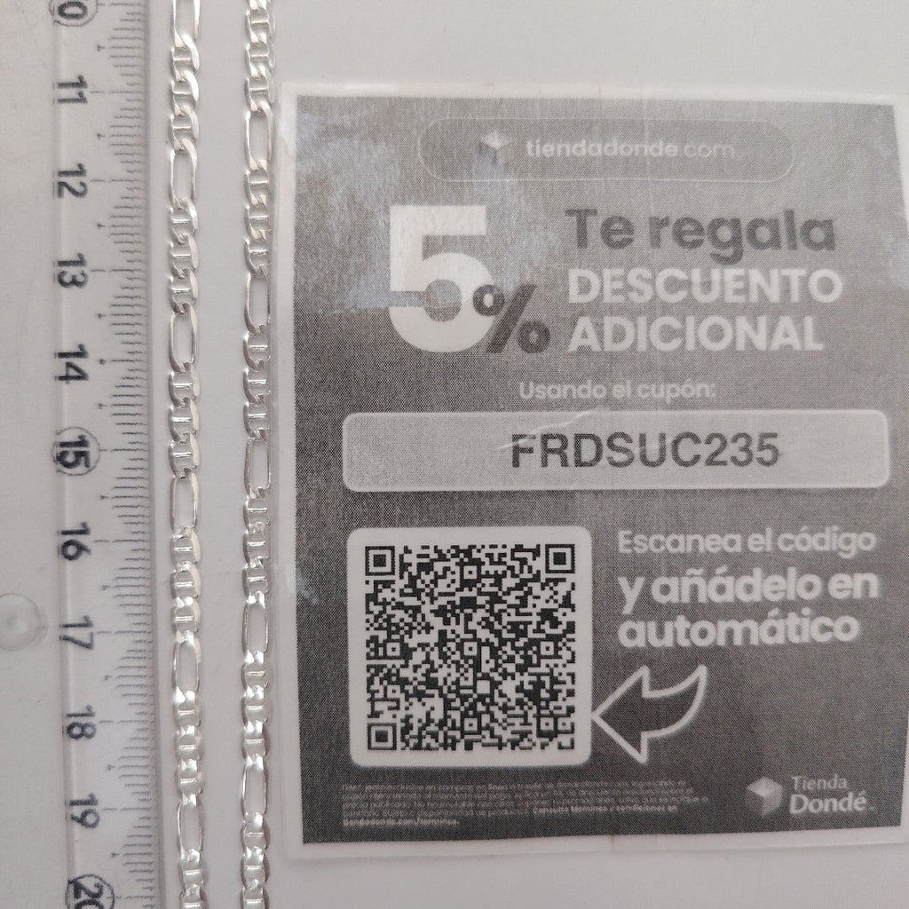 CADENA TEJIDO MARINERO PLATA .925 55 CM 7.6 GR (NUEVO)
