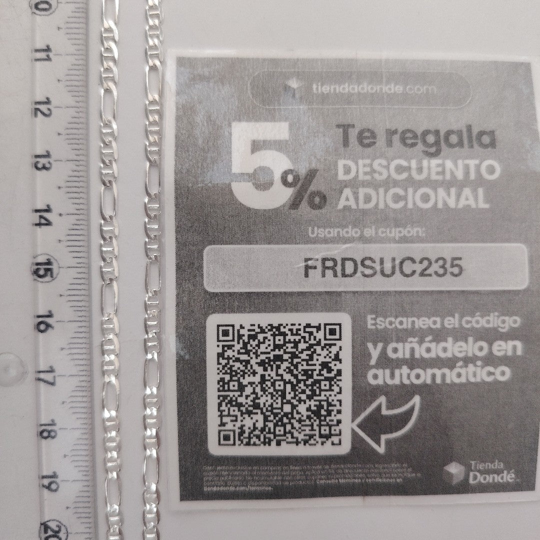 CADENA TEJIDO MARINERO PLATA .925 55 CM 7.6 GR (NUEVO)