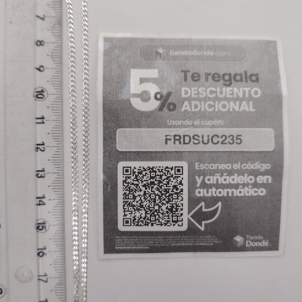 CADENA TEJIDO BARBADO PLATA .925 55 CM 5.5 GR (NUEVO)