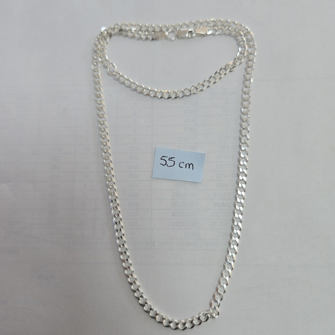 CADENA TEJIDO BARBADO PLATA .925 55 CM 12.7 GR (NUEVO)