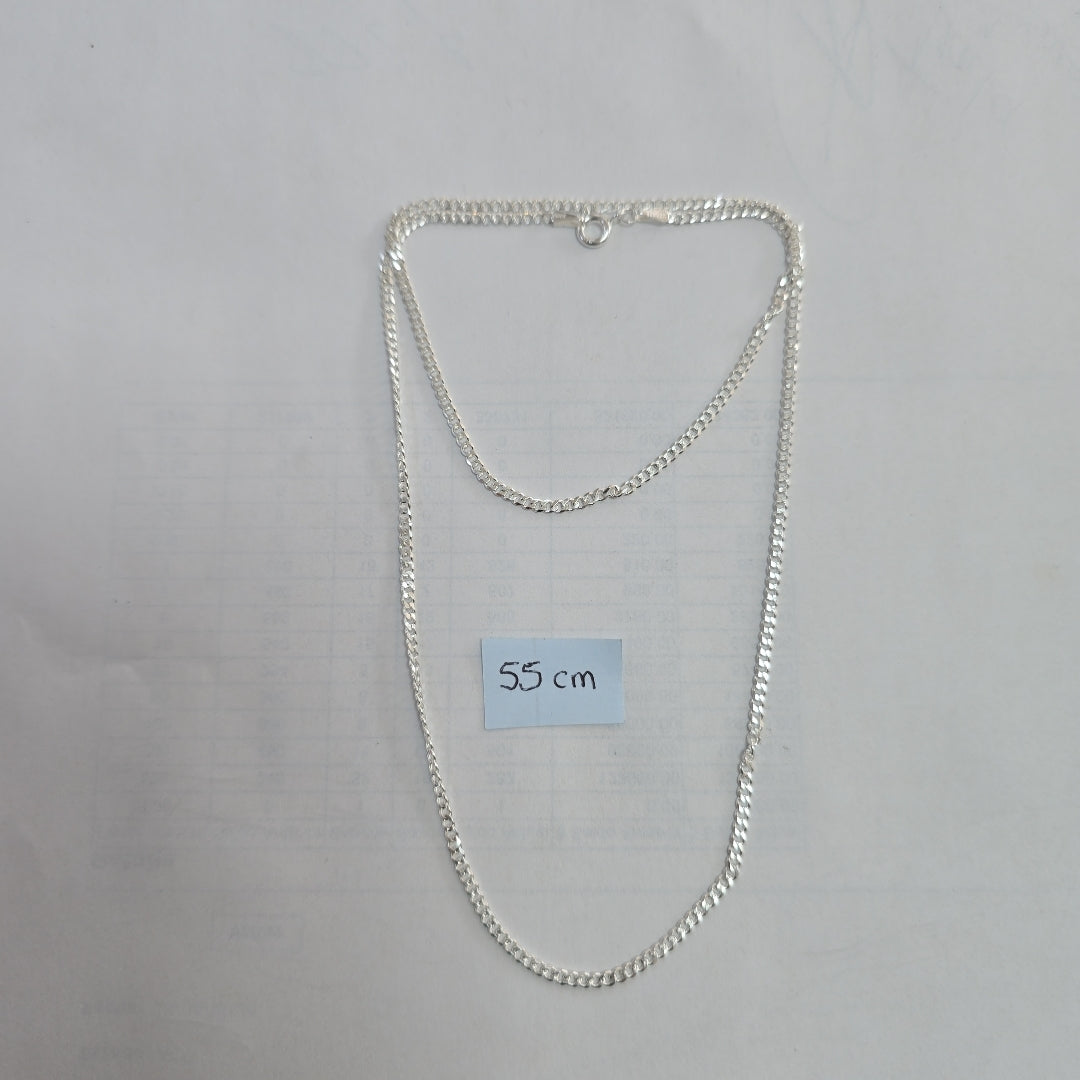 CADENA TEJIDO BARBADO PLATA .925 55 CM 5.3 GR (NUEVO)