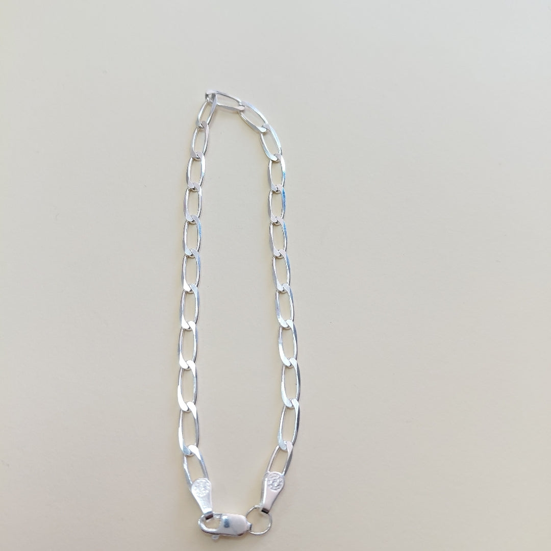 PULSERA TEJIDO ESLABONES PLATA .925 21 CM 4 GR (NUEVO)