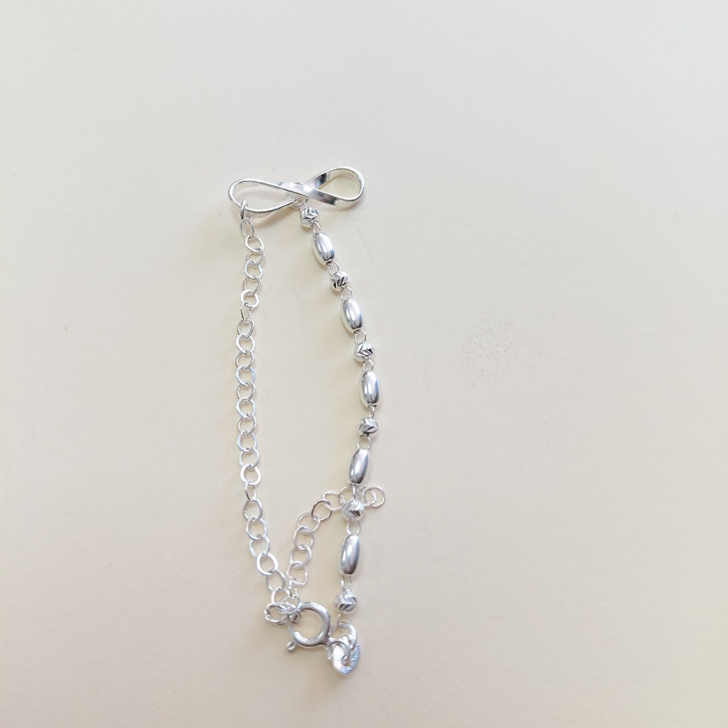 PULSERA TEJIDO INFINITO PLATA .925 18 CM 2.3 GR (NUEVO)