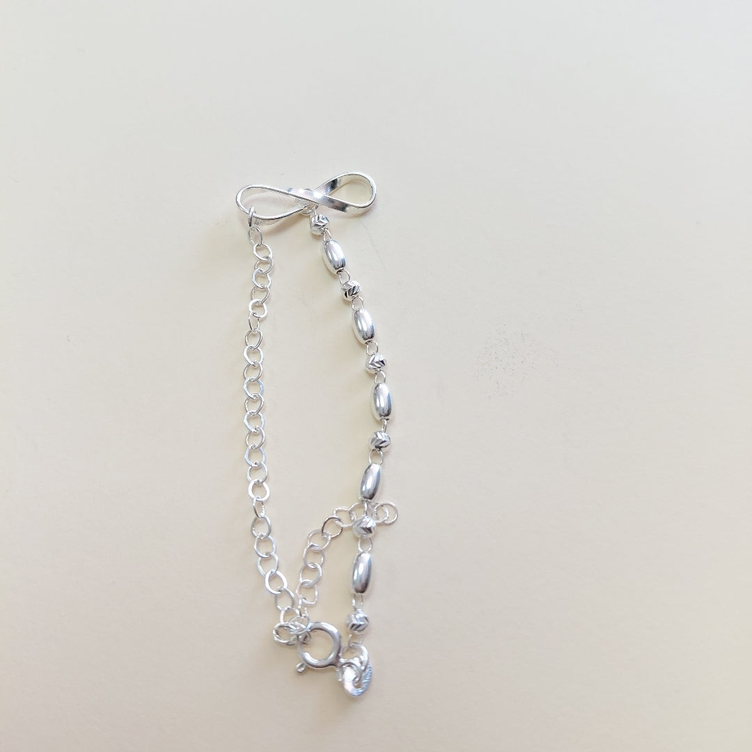 PULSERA TEJIDO INFINITO PLATA .925 18 CM 2.3 GR (NUEVO)
