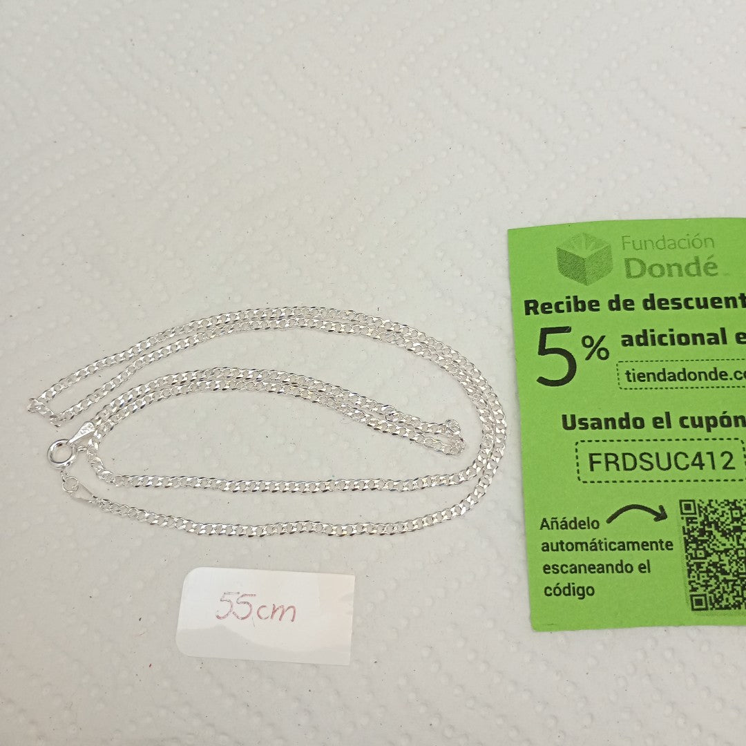 CADENA TEJIDO BARBADO PLATA .925 55 CM 5.4 GR (NUEVO)