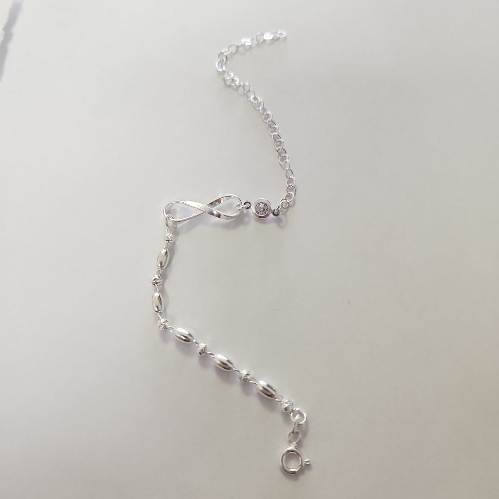 PULSERA TEJIDO ESPECIAL PLATA .925 18 CM 2.6 GR (NUEVO)