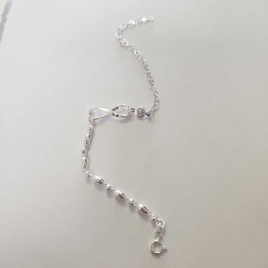 PULSERA TEJIDO ESPECIAL PLATA .925 18 CM 2.6 GR (NUEVO)