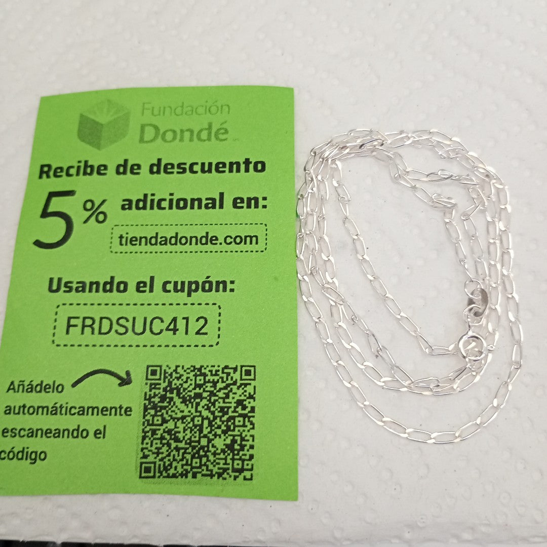 CADENA TEJIDO ESLABONES PLATA .925 55 CM 2.9 GR (NUEVO)
