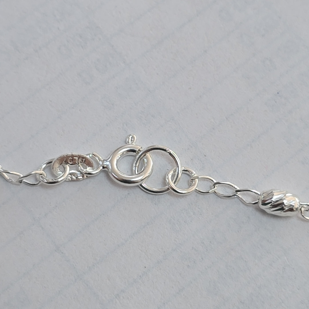 PULSERA TEJIDO CORAZON PLATA .925 18 CM 3.4 GR (NUEVO)