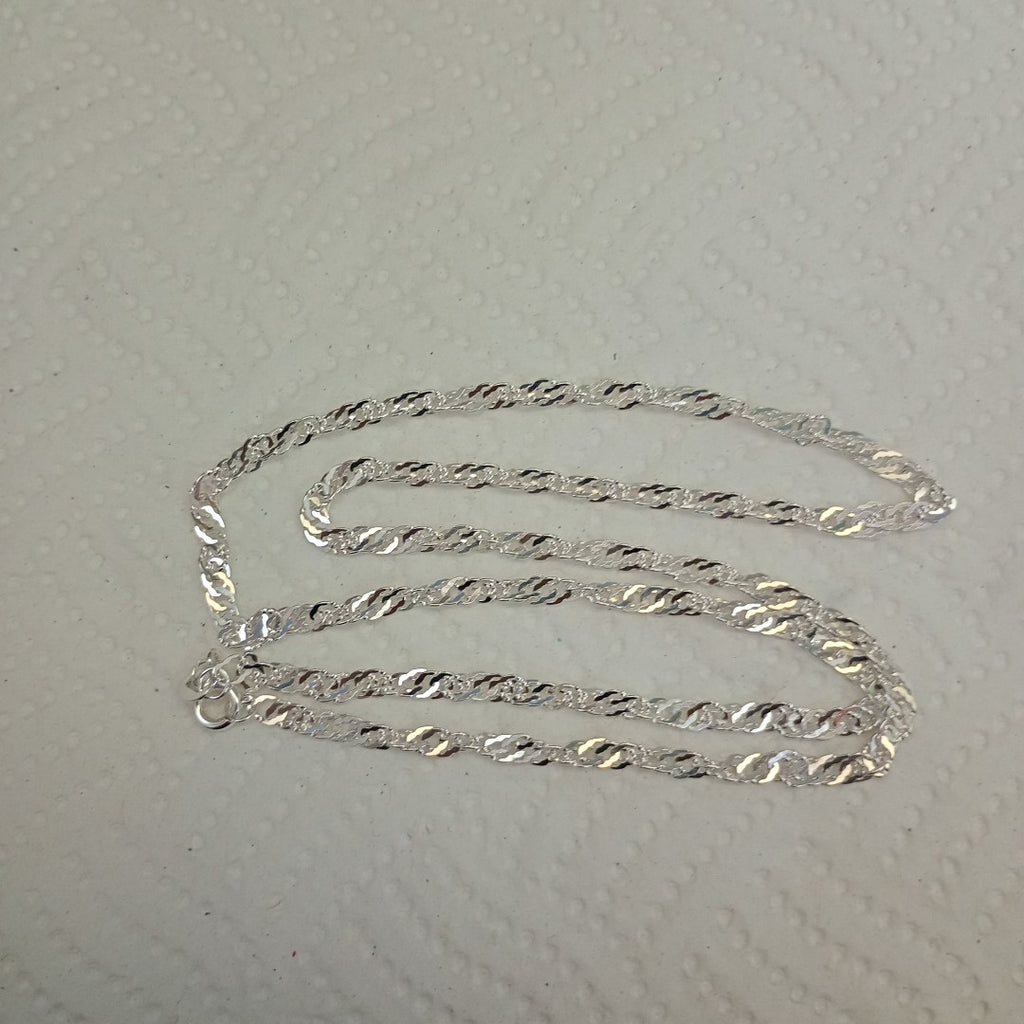 CADENA TEJIDO MEDIO TORZAL PLATA .925 55 CM 5.4 GR (NUEVO)
