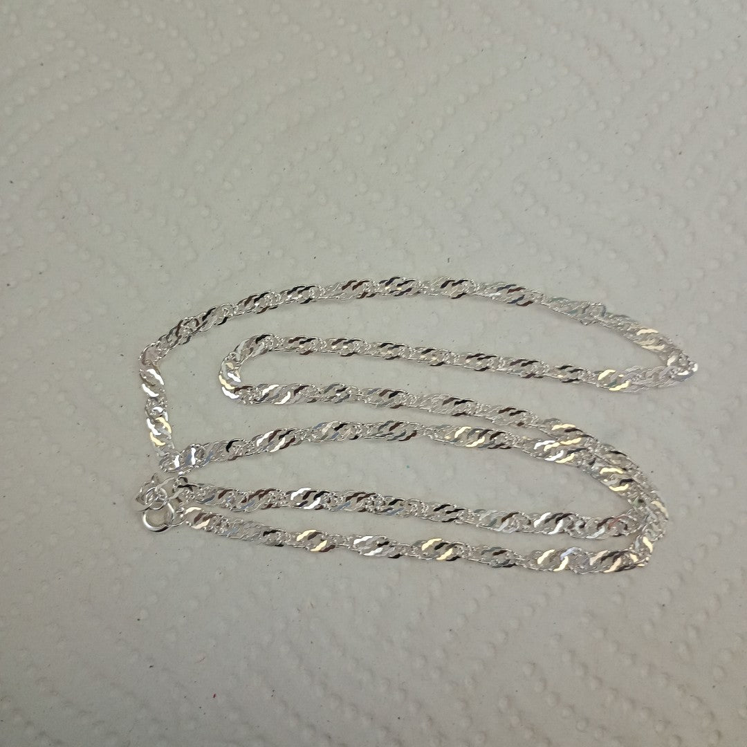 CADENA TEJIDO MEDIO TORZAL PLATA .925 55 CM 5.4 GR (NUEVO)
