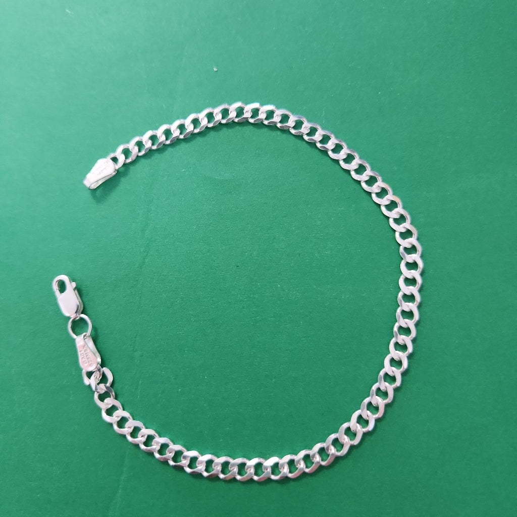 PULSERA TEJIDO BARBADA PLATA .925 21 CM 4.5 GR (NUEVO)