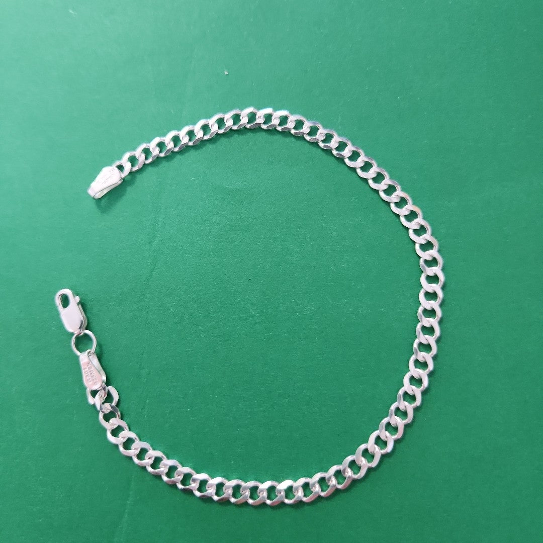 PULSERA TEJIDO BARBADA PLATA .925 21 CM 4.5 GR (NUEVO)