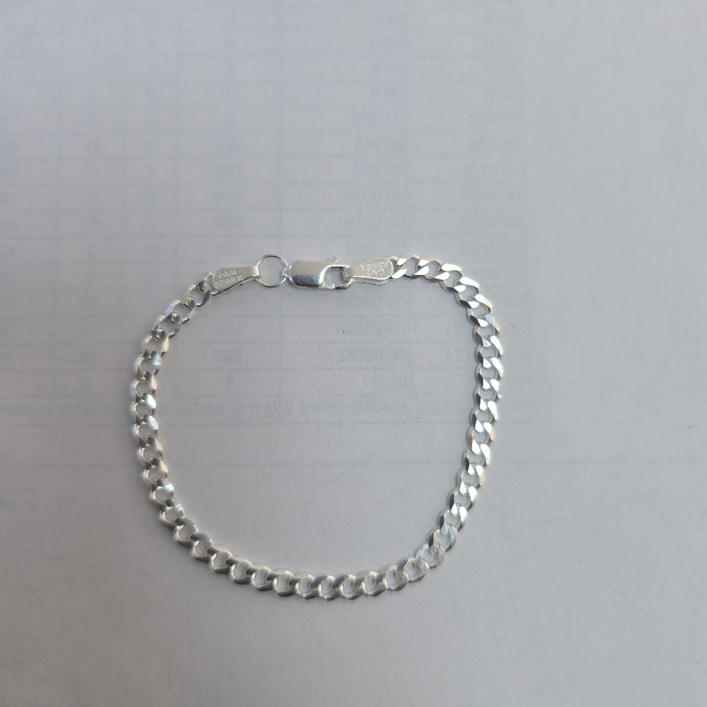 PULSERA TEJIDO BARBADA PLATA .925 16 CM 4.2 GR (NUEVO)