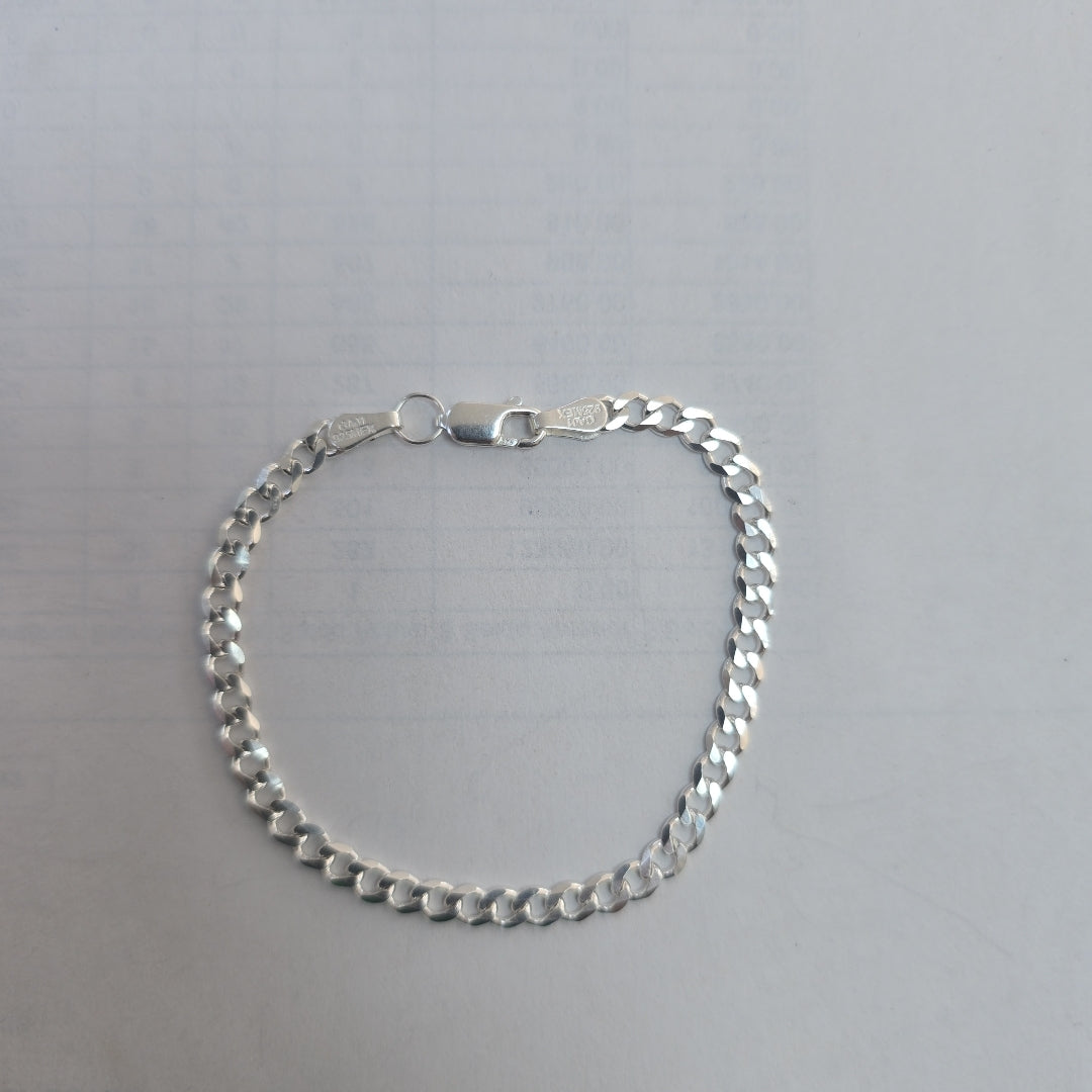 PULSERA TEJIDO BARBADA PLATA .925 16 CM 4.2 GR (NUEVO)