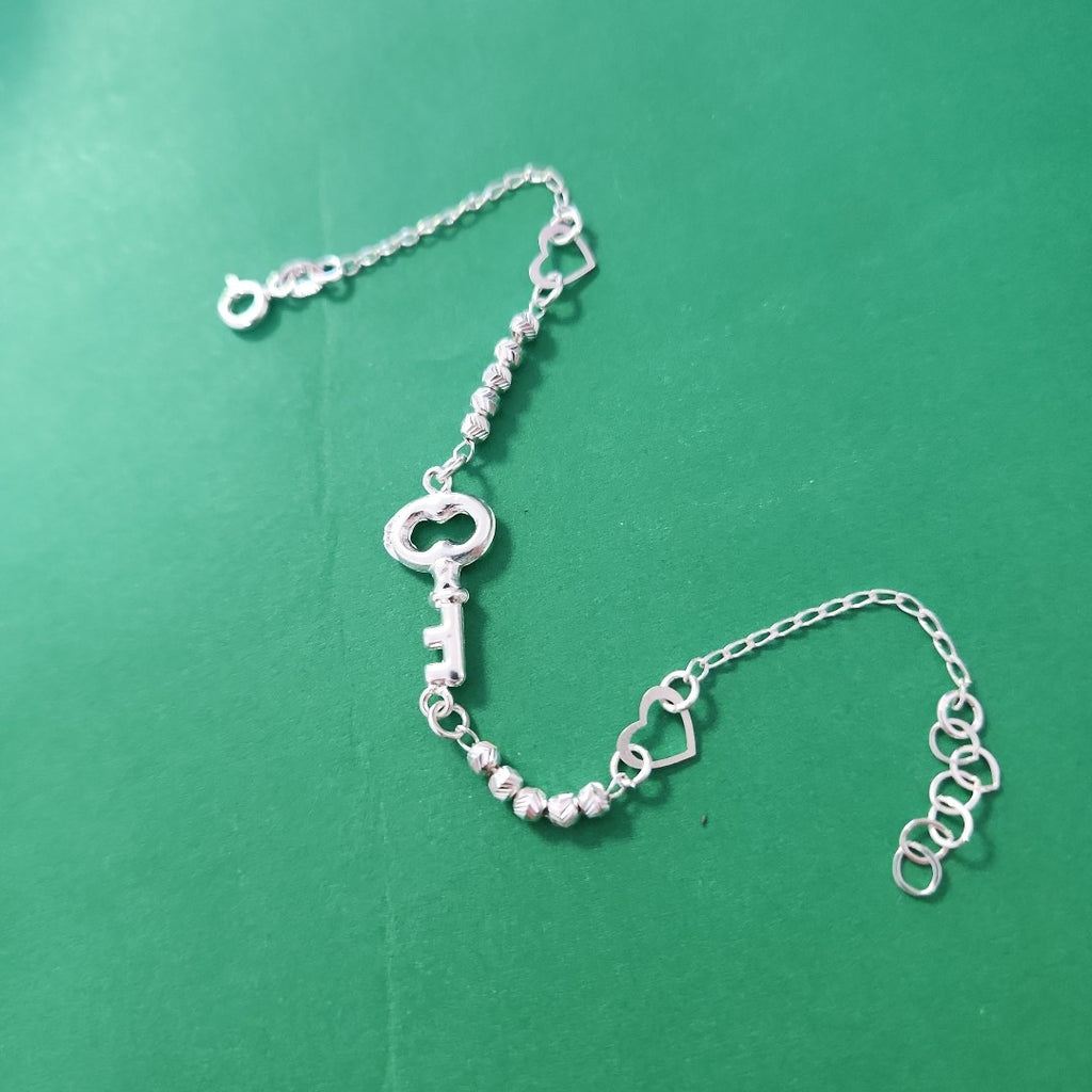 PULSERA TEJIDO LLAVE PLATA .925 18 CM 2.4 GR (NUEVO)
