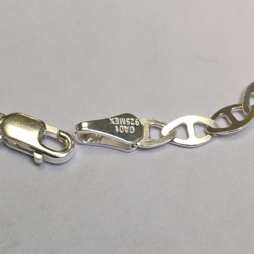PULSERA TEJIDO GUCHI PLATA .925 18 CM 2.7 GR (NUEVO)