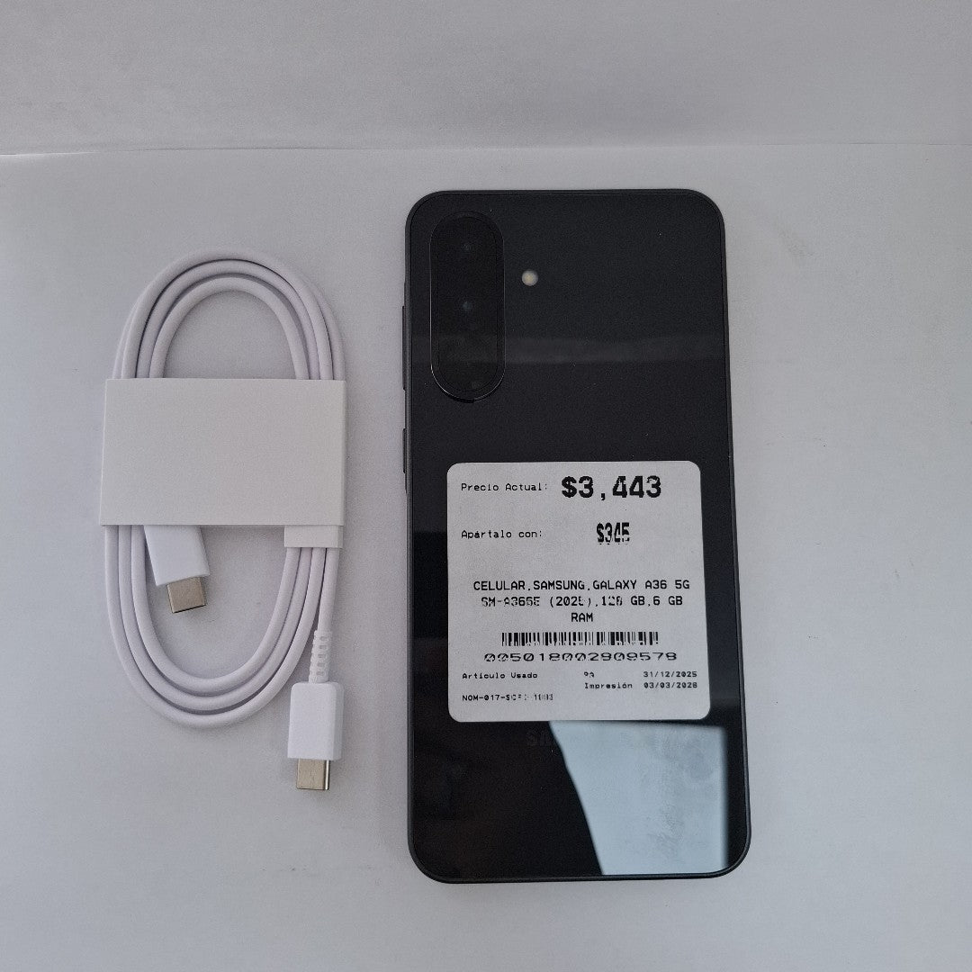 CELULAR SAMSUNG GALAXY A36 5G SM-A366E (2025) 128 GB 6 GB RAM (SEMINUEVO)
