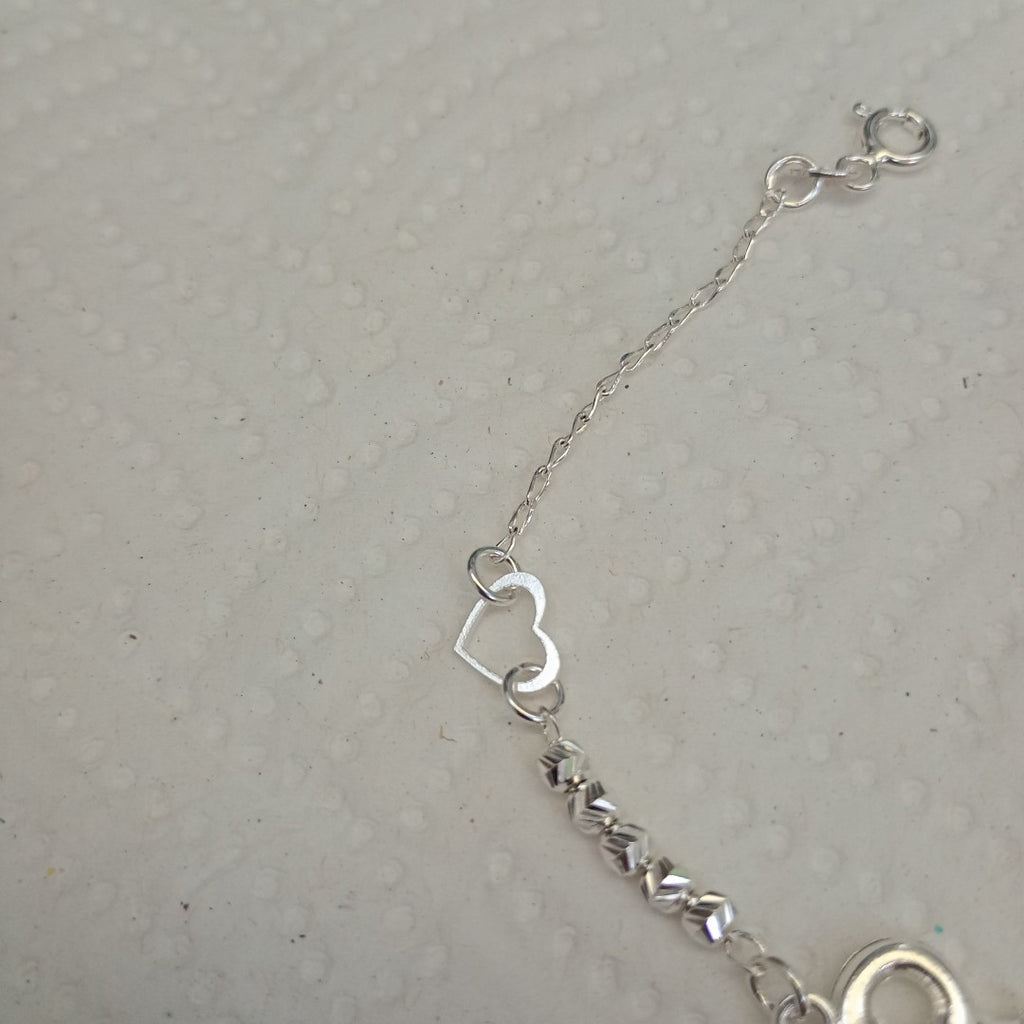 PULSERA TEJIDO LLAVE PLATA .925 18 CM 2.4 GR (NUEVO)